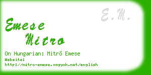 emese mitro business card